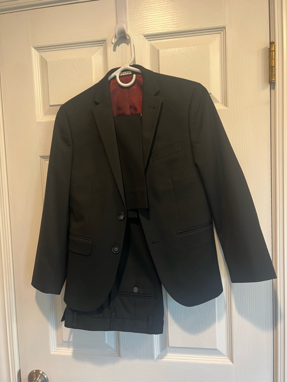 Joseph Abboud Black Kids Matching Suit with Red Lining